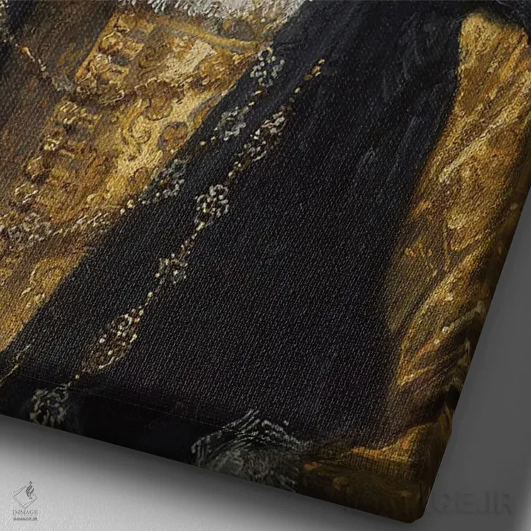 تابلو دکوراتیو بانوی اعوجاج اثر ۲ توست دیزاین - نمای نزدیک بافت بوم