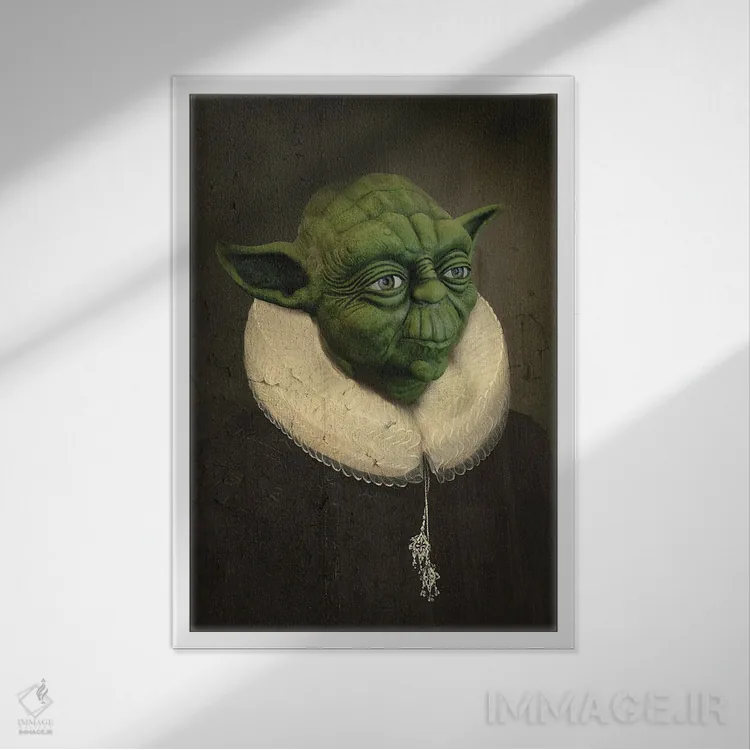 تابلو دکوراتیو سر گرندمستر کلاسیک اثر ۲ توست دیزاین - نمای قابدار سفید