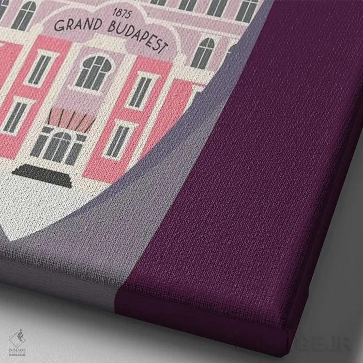 تابلو دکوراتیو هنر فیلم هتل بوداپست اثر ۲ توست دیزاین - نمای نزدیک بافت بوم
