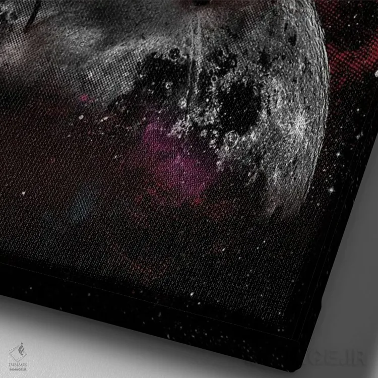 تابلو دکوراتیو هنر دی جی فضایی اثر ۲ توست دیزاین - نمای نزدیک بافت بوم