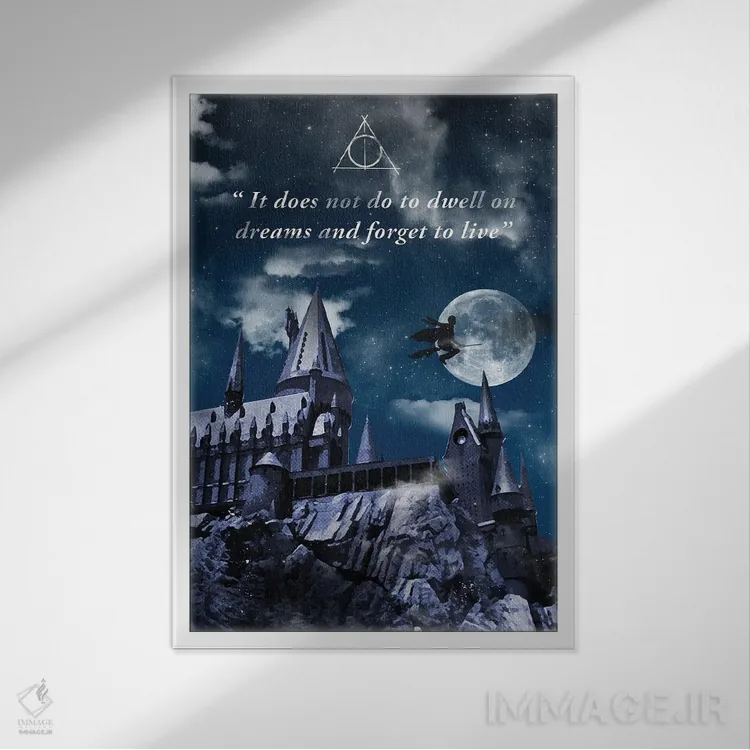 تابلو دکوراتیو هنر سفر هری پاتر اثر ۲ توست دیزاین - نمای قابدار سفید