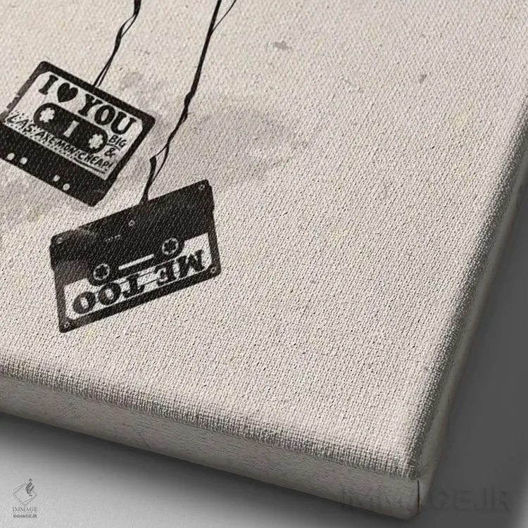 تابلو مدرن پرندگان و نوارها اثر ۲ توست دیزاین - نمای نزدیک بافت بوم