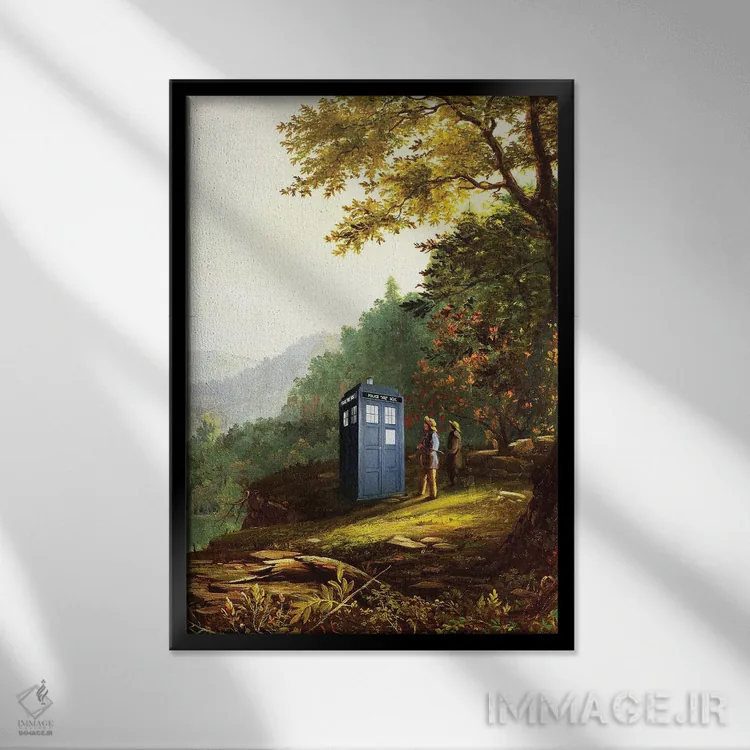 تابلو دکوراتیو تاردیس کلاسیک اثر ۲ توست دیزاین - نمای قابدار مشکی