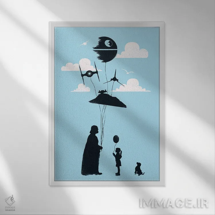 تابلو دکوراتیو هدیه ای برای تو اثر ۲ توست دیزاین - نمای قابدار سفید