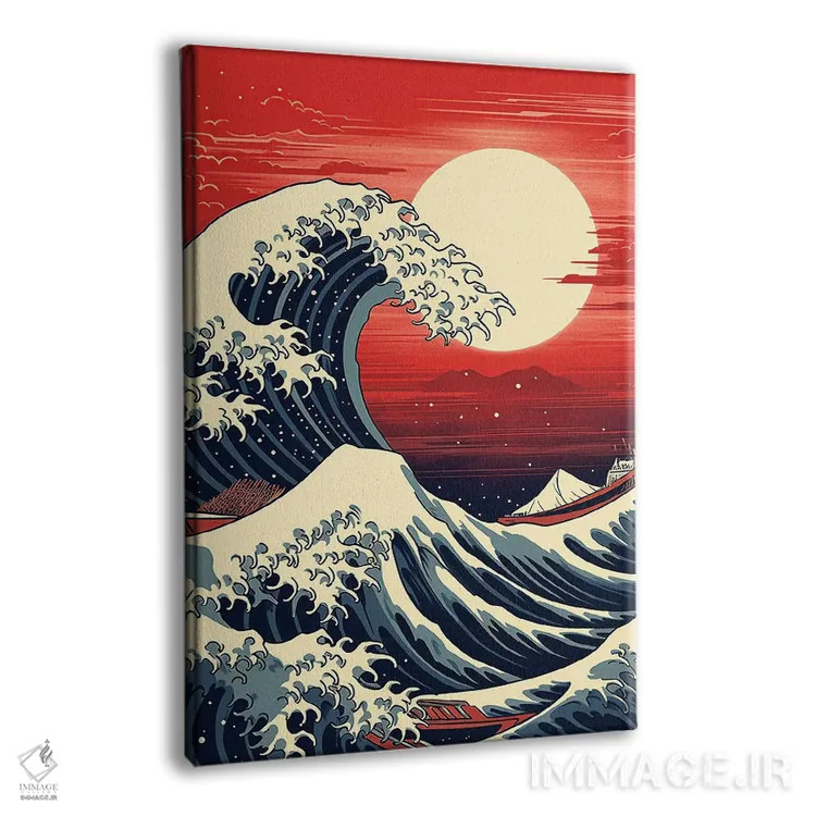 تابلو دکوراتیو موج بزرگ اثر ۲ توست دیزاین - نمای پرسپکتیو محصول