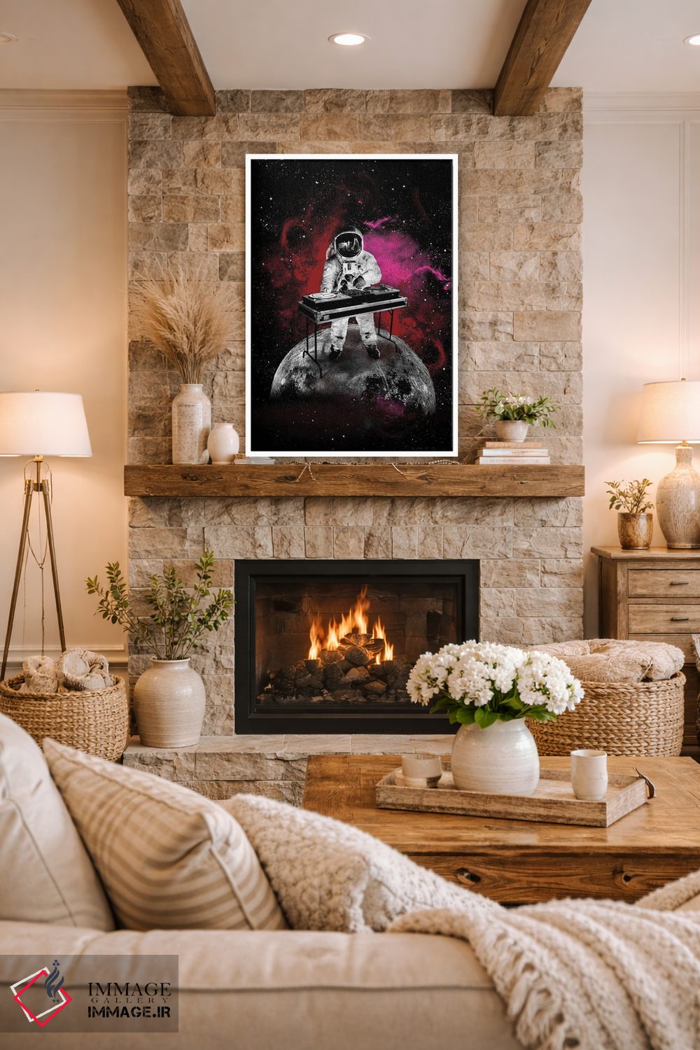 تابلو دکوراتیو هنر دی جی فضایی اثر ۲ توست دیزاین - D1W
