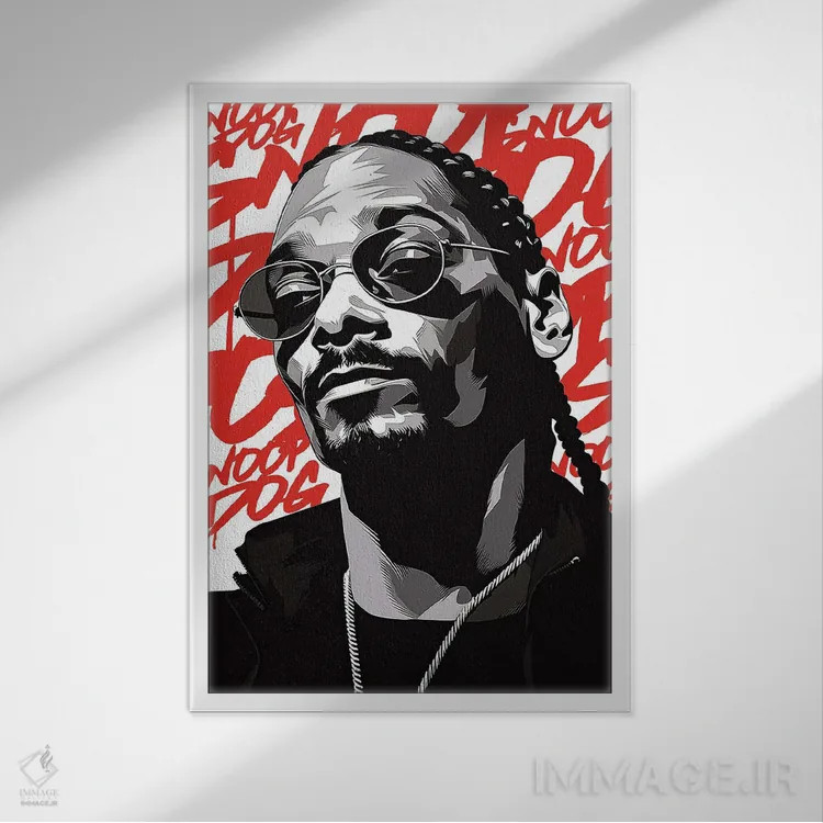 تابلو دکوراتیو اسنوپ اثر ۲ توست دیزاین - نمای قابدار سفید