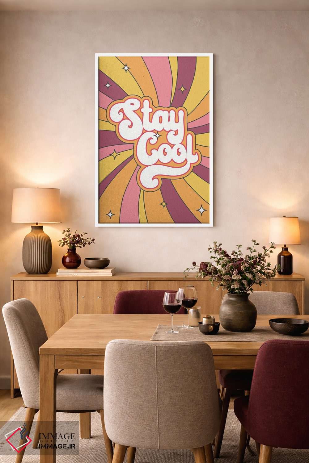 تابلو دکوراتیو خونسرد بمان اثر ۲ توست دیزاین - D6W