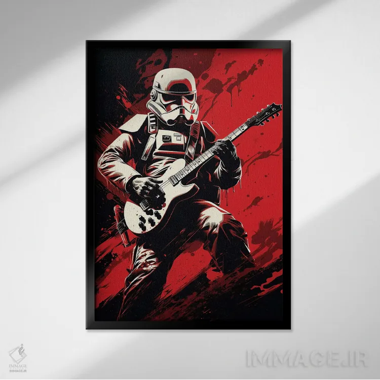 تابلو دکوراتیو سرباز سنگی اثر ۲ توست دیزاین - نمای قابدار مشکی