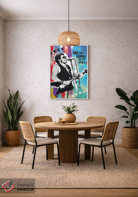 تابلو دکوراتیو پاپ آرت لنی کراویتز اثر ۲ توست دیزاین - D3W