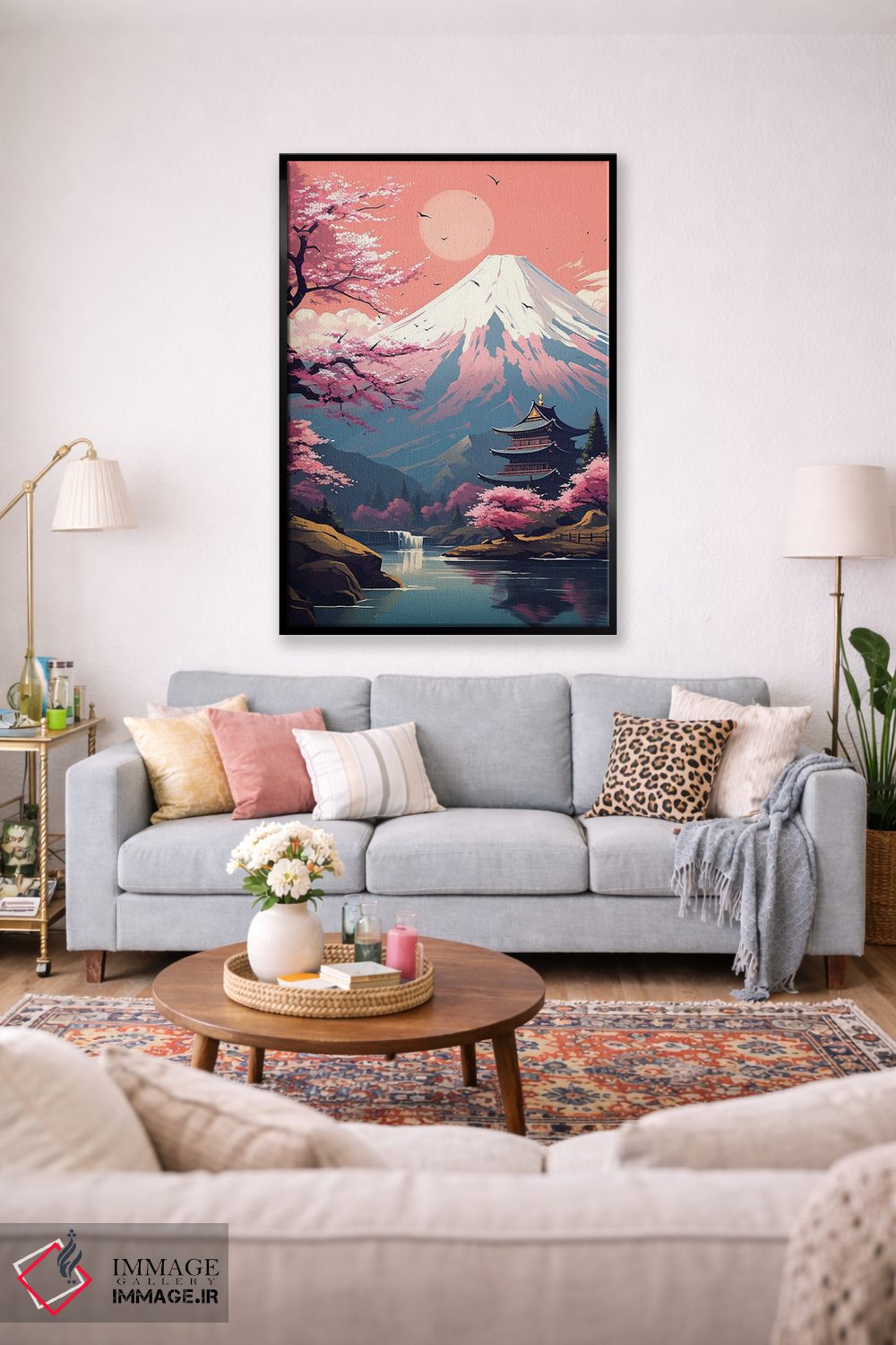 تابلو دکوراتیو منظره کوه فوجی اثر ۲ توست دیزاین - D2B