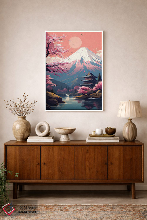 تابلو دکوراتیو منظره کوه فوجی اثر ۲ توست دیزاین - D1W
