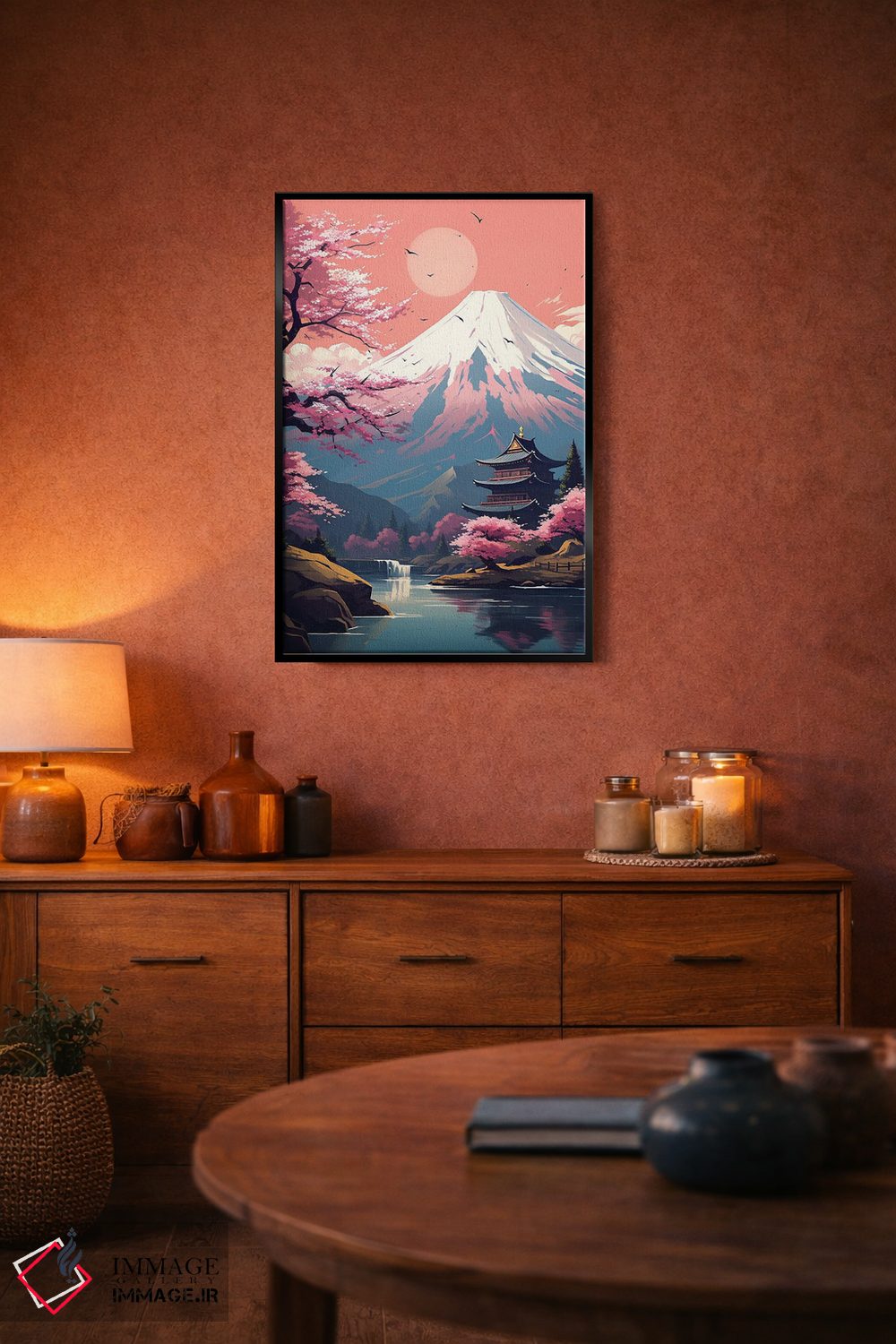 تابلو دکوراتیو منظره کوه فوجی اثر ۲ توست دیزاین - D5B