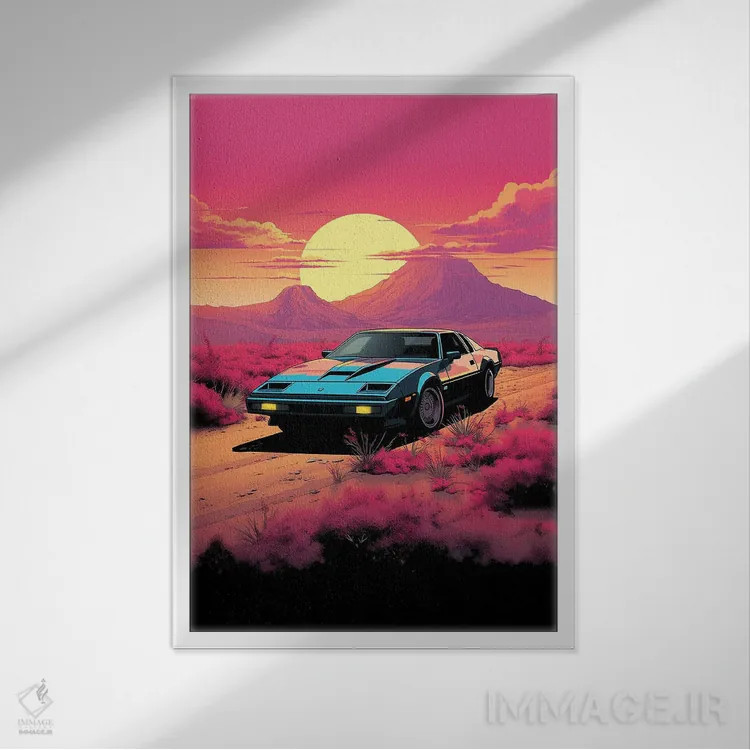 تابلو دکوراتیو شوالیه سوار اثر ۲ توست دیزاین - نمای قابدار سفید