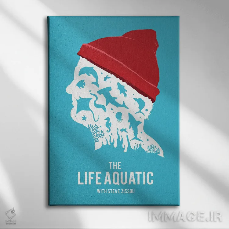 تابلو دکوراتیو هنر فیلم زندگی در آب اثر ۲ توست دیزاین - نمای روبهرو روی دیوار