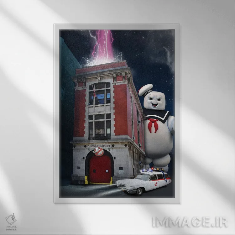 تابلو دکوراتیو هنر فیلم سفر شکارچیان روح اثر ۲ توست دیزاین - نمای قابدار سفید