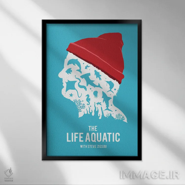 تابلو دکوراتیو هنر فیلم زندگی در آب اثر ۲ توست دیزاین - نمای قابدار مشکی