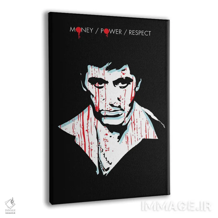 تابلو دکوراتیو هنر فیلم صورت زخمی اثر ۲ توست دیزاین - نمای پرسپکتیو محصول