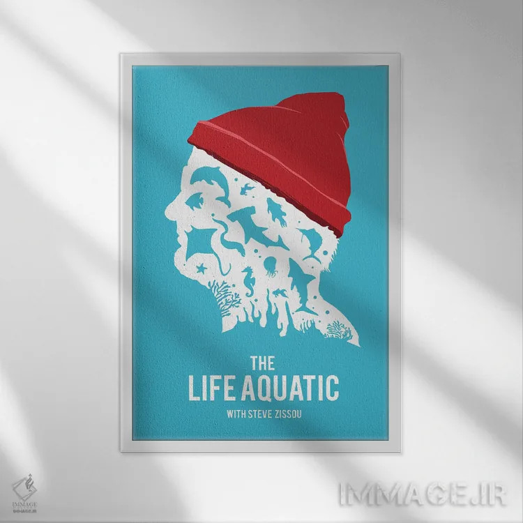 تابلو دکوراتیو هنر فیلم زندگی در آب اثر ۲ توست دیزاین - نمای قابدار سفید