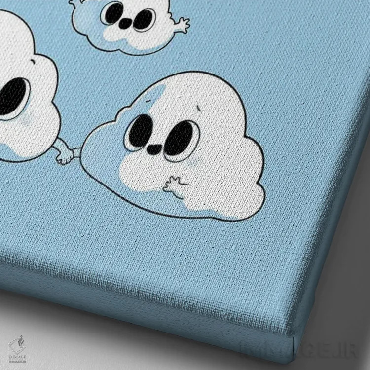 تابلو دکوراتیو افکار خانوادگی اثر نائولیتو - نمای نزدیک بافت بوم