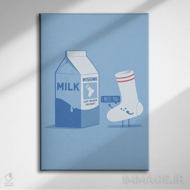 تابلو دکوراتیو جوراب گمشده اثر نائولیتو - نمای روبهرو روی دیوار