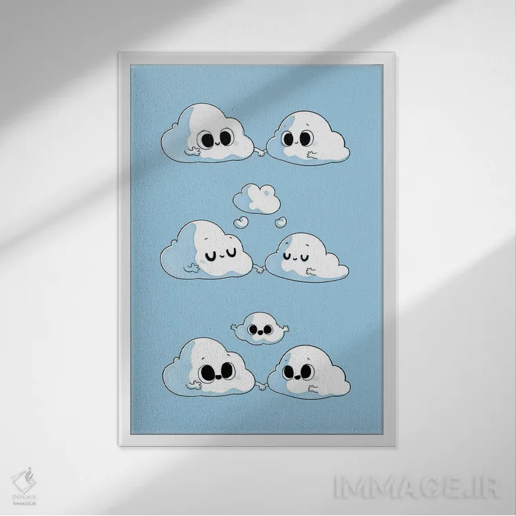 تابلو دکوراتیو افکار خانوادگی اثر نائولیتو - نمای قابدار سفید