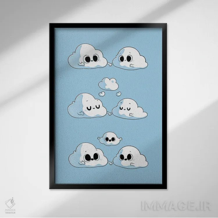 تابلو دکوراتیو افکار خانوادگی اثر نائولیتو - نمای قابدار مشکی