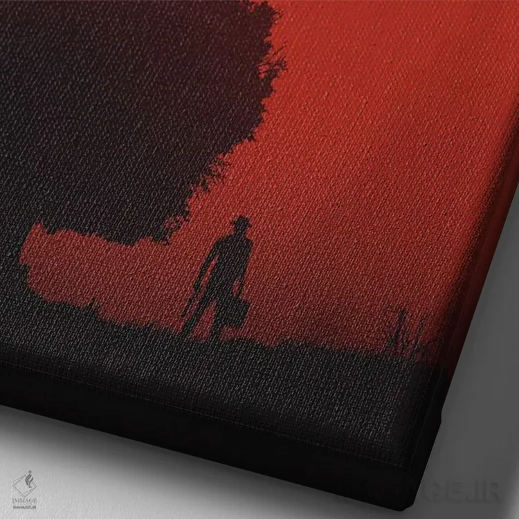 تابلو دکوراتیو هنر فیلم جایی برای پیرمردها نیست اثر ۲ توست دیزاین - نمای نزدیک بافت بوم