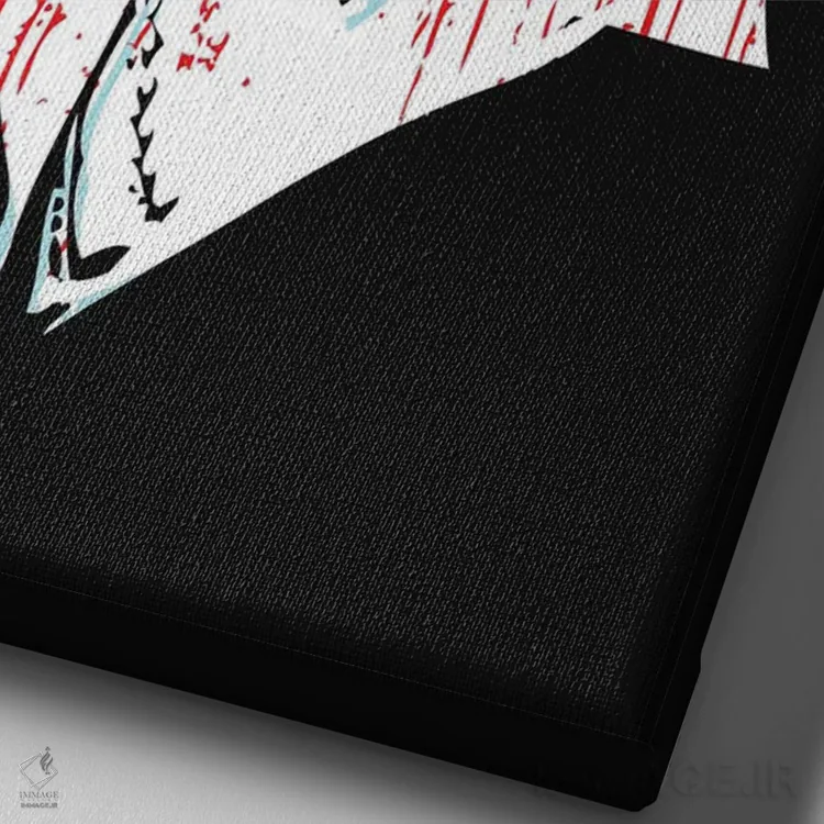 تابلو دکوراتیو هنر فیلم صورت زخمی اثر ۲ توست دیزاین - نمای نزدیک بافت بوم