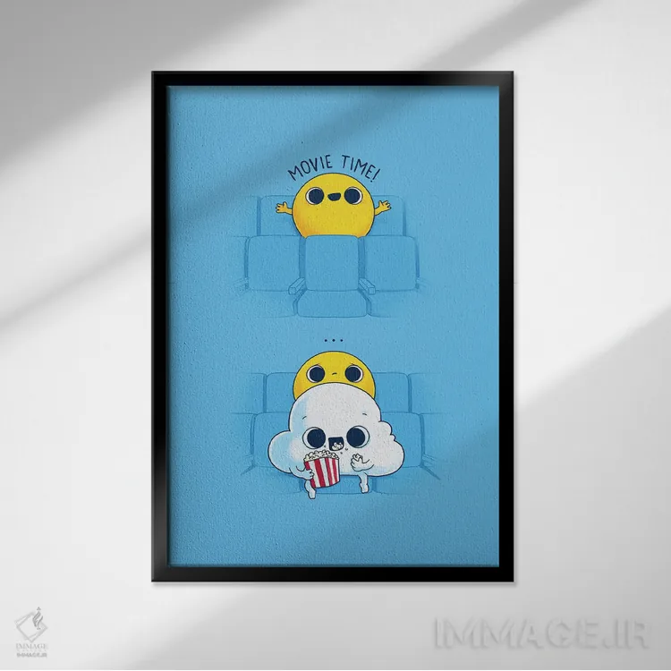 تابلو دکوراتیو وقت فیلم اثر نائولیتو - نمای قابدار مشکی