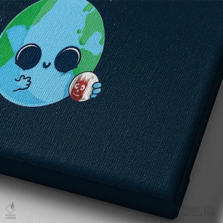 تابلو دکوراتیو سیاره تنها اثر نائولیتو - نمای نزدیک بافت بوم