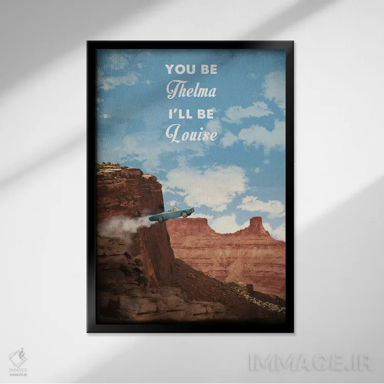 تابلو دکوراتیو هنر فیلم سفر تلما و لوئیز اثر ۲ توست دیزاین - نمای قابدار مشکی