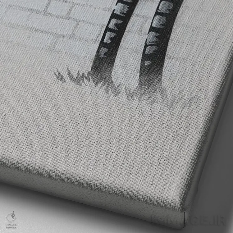 تابلو دکوراتیو کشتن همه انسان ها اثر نائولیتو - نمای نزدیک بافت بوم