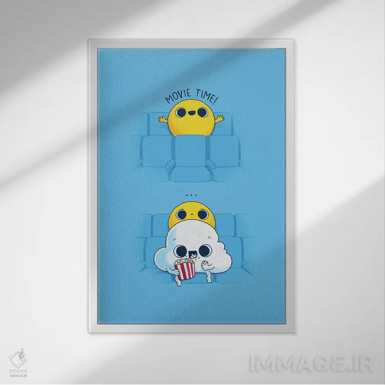 تابلو دکوراتیو وقت فیلم اثر نائولیتو - نمای قابدار سفید