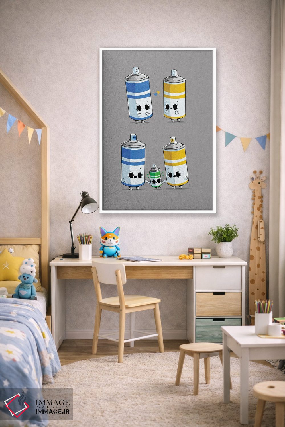 تابلو دکوراتیو خانواده رنگارنگ اثر نائولیتو - D1W