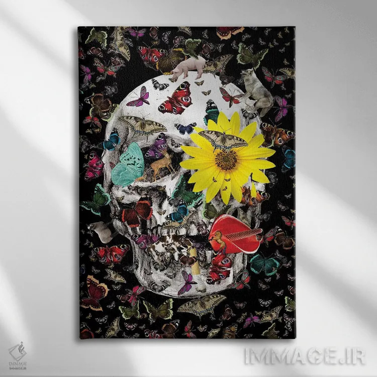 تابلو دکوراتیو اکوسیستم جمجمه اثر نوتسنیو آرت - نمای روبهرو روی دیوار