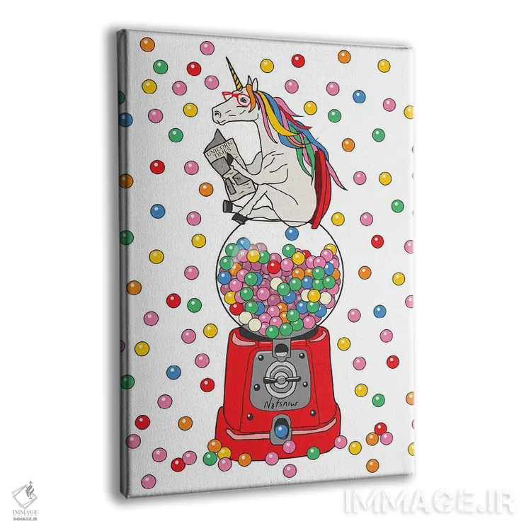 تابلو دکوراتیو آدامس هایی از مدفوع تک شاخ اثر نوتسنیو آرت - نمای پرسپکتیو محصول