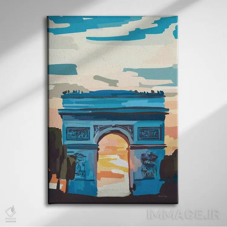 تابلو مینیمال قوس اثر آملیا نویز - نمای روبهرو روی دیوار