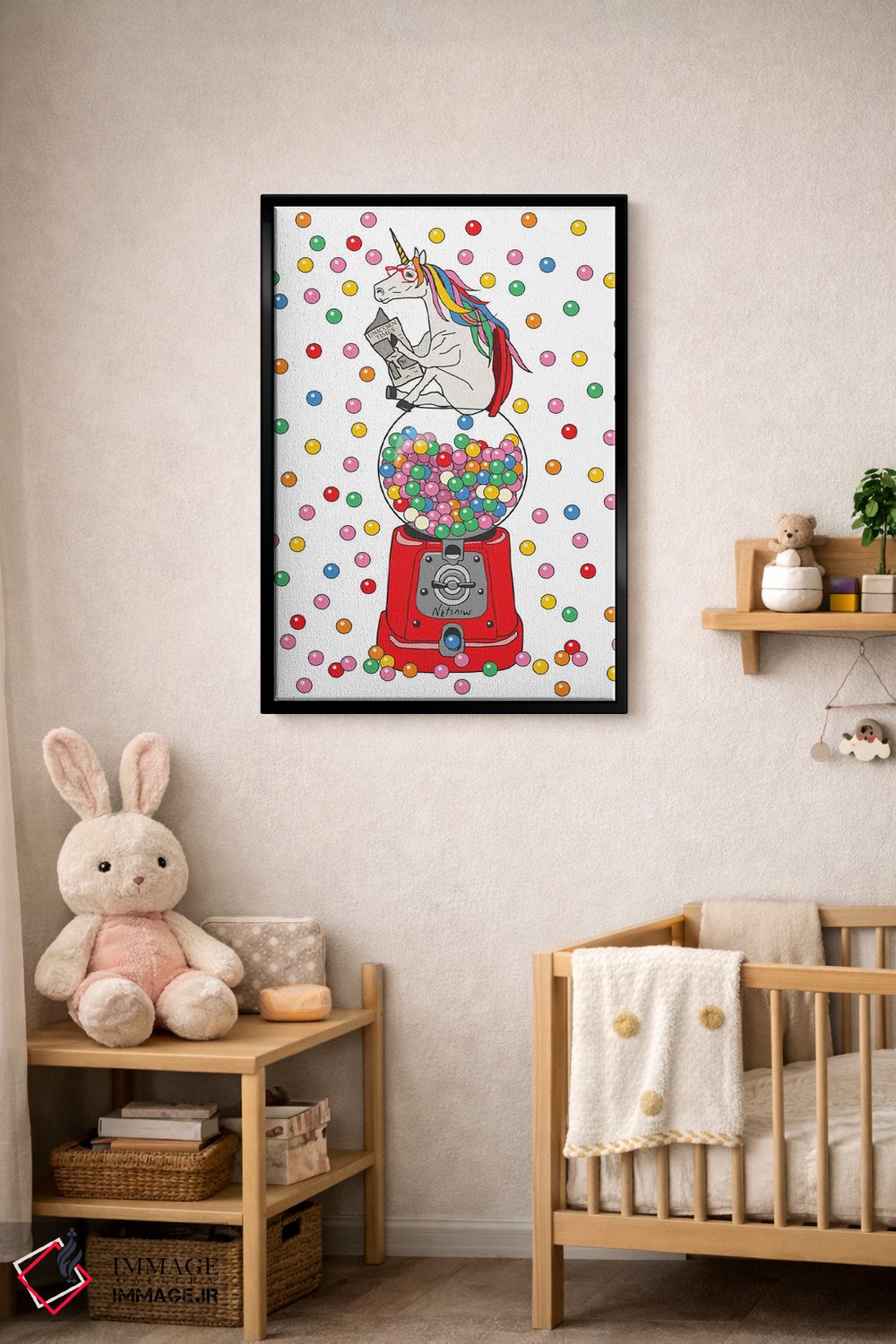 تابلو دکوراتیو آدامس هایی از مدفوع تک شاخ اثر نوتسنیو آرت - D4B