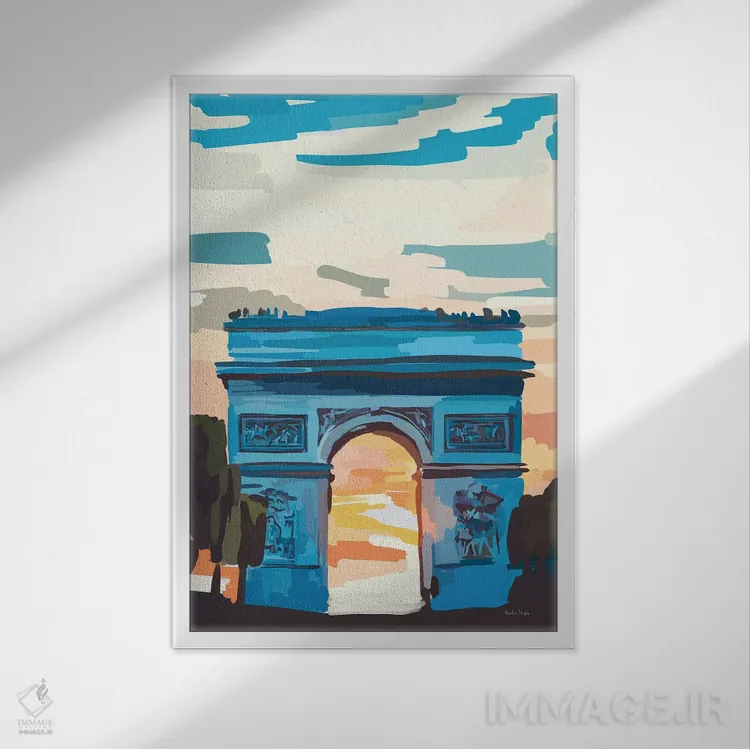 تابلو مینیمال قوس اثر آملیا نویز - نمای قابدار سفید