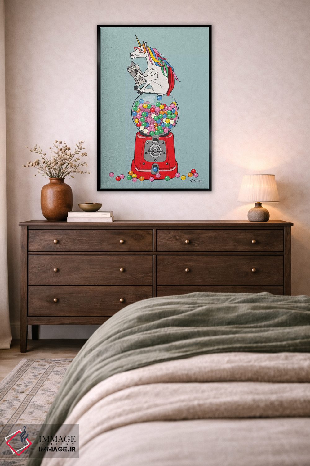 تابلو دکوراتیو آدامس تک شاخ اثر نوتسنیو آرت - D5B