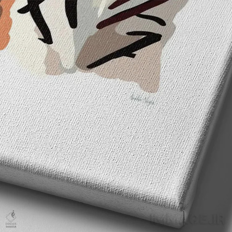 تابلو مینیمال ببر بچه اثر آملیا نویز - نمای نزدیک بافت بوم