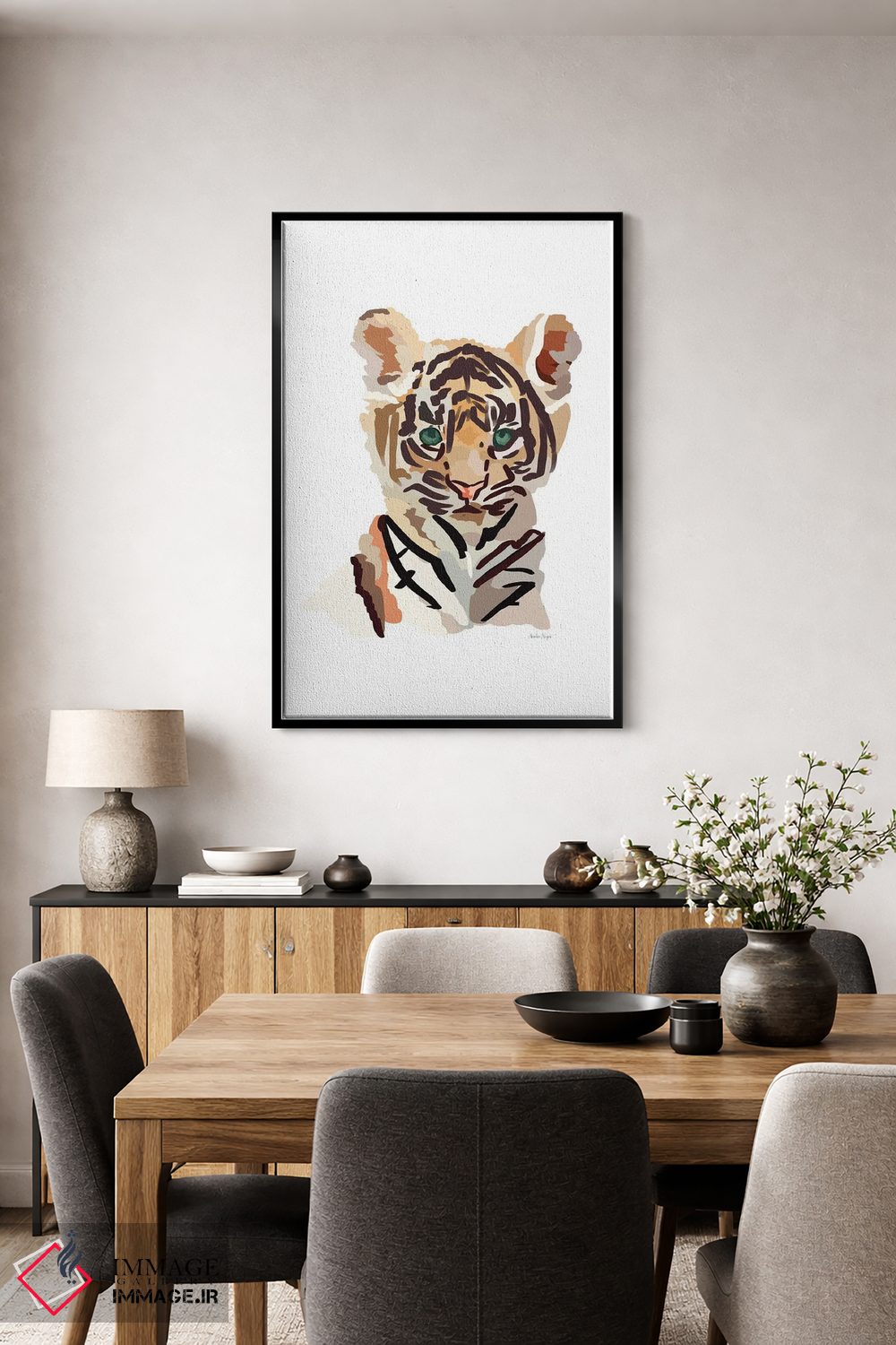 تابلو مینیمال ببر بچه اثر آملیا نویز - D4B