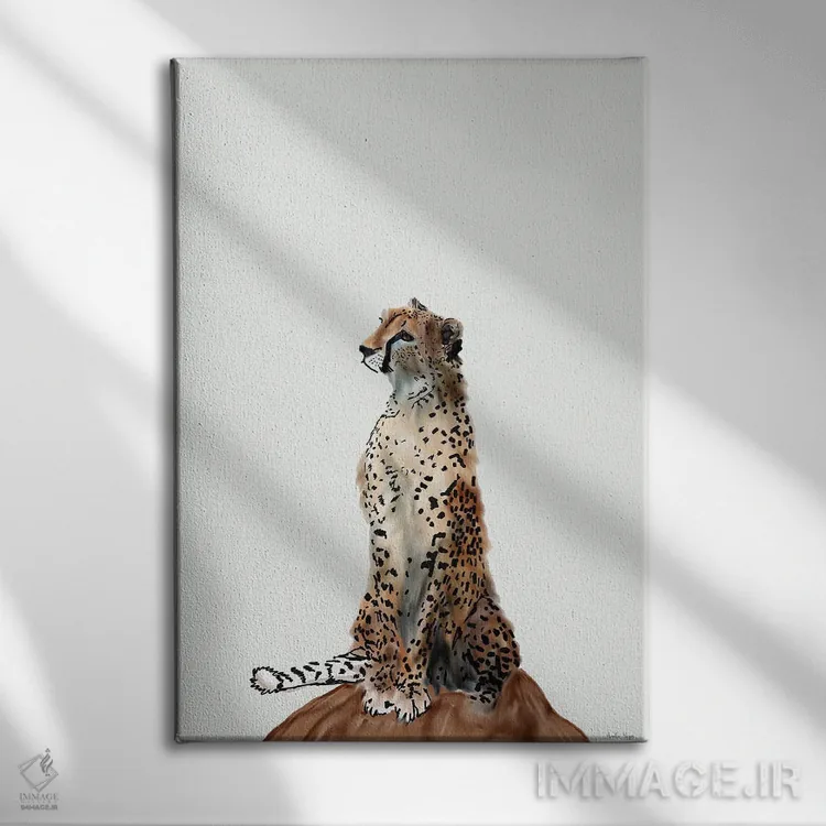 تابلو مینیمال یوزپلنگ اثر آملیا نویز - نمای روبهرو روی دیوار