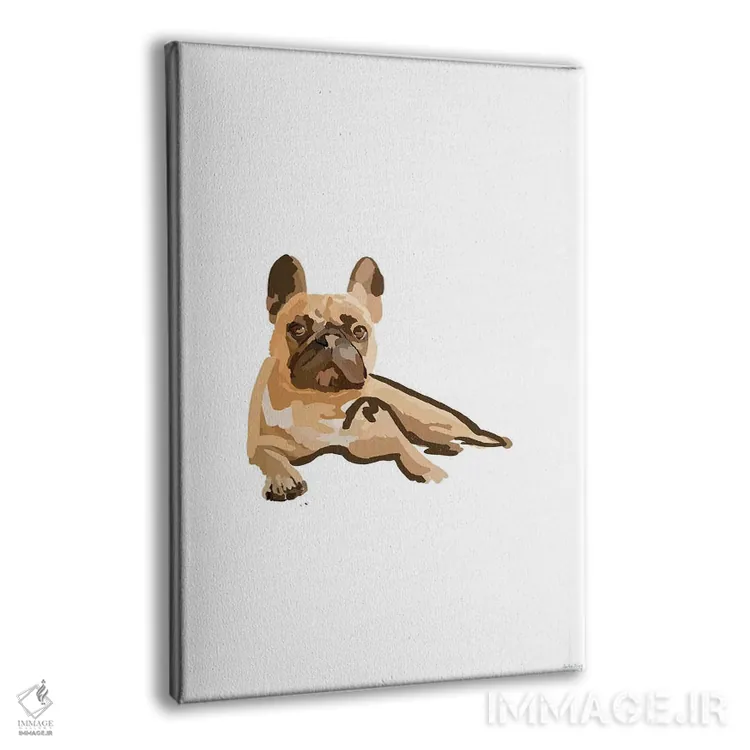 تابلو مینیمال بولداگ فرانسوی اثر آملیا نویز - نمای پرسپکتیو محصول