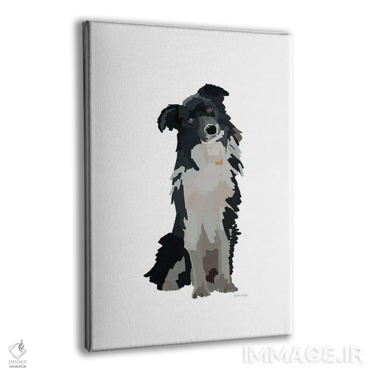 تابلو مینیمال توله سگ سیاه و سفید اثر آملیا نویز - نمای پرسپکتیو محصول