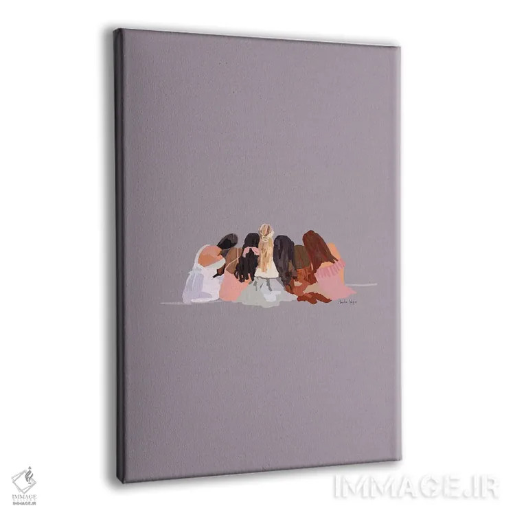 تابلو مینیمال دوستان نشسته اثر آملیا نویز - نمای پرسپکتیو محصول