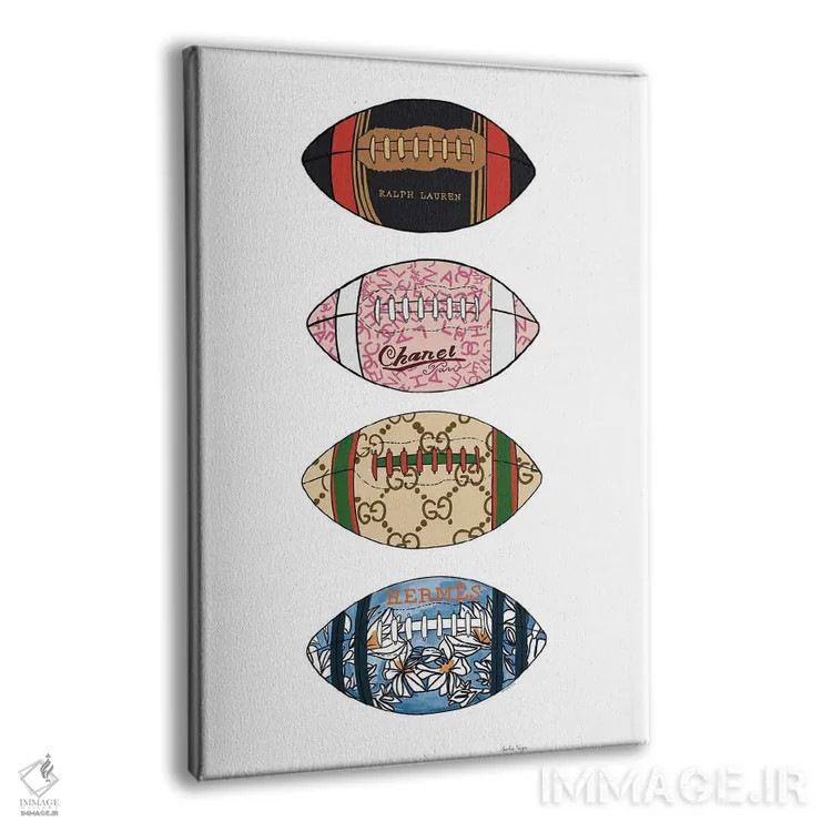 تابلو مینیمال توپ های فوتبال اوت کوتور اثر آملیا نویز - نمای پرسپکتیو محصول