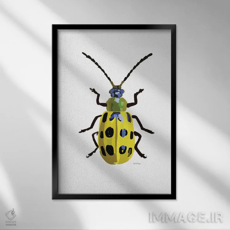 تابلو مینیمال سوسک اثر آملیا نویز - نمای قابدار مشکی