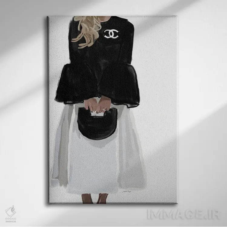 تابلو مینیمال دختر اوت کوتور اثر آملیا نویز - نمای روبهرو روی دیوار